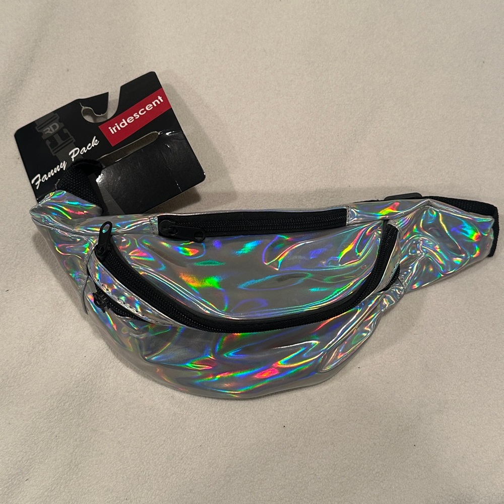 Royal Deluxe Accessories Holographic Silver & Black Fanny Pack
